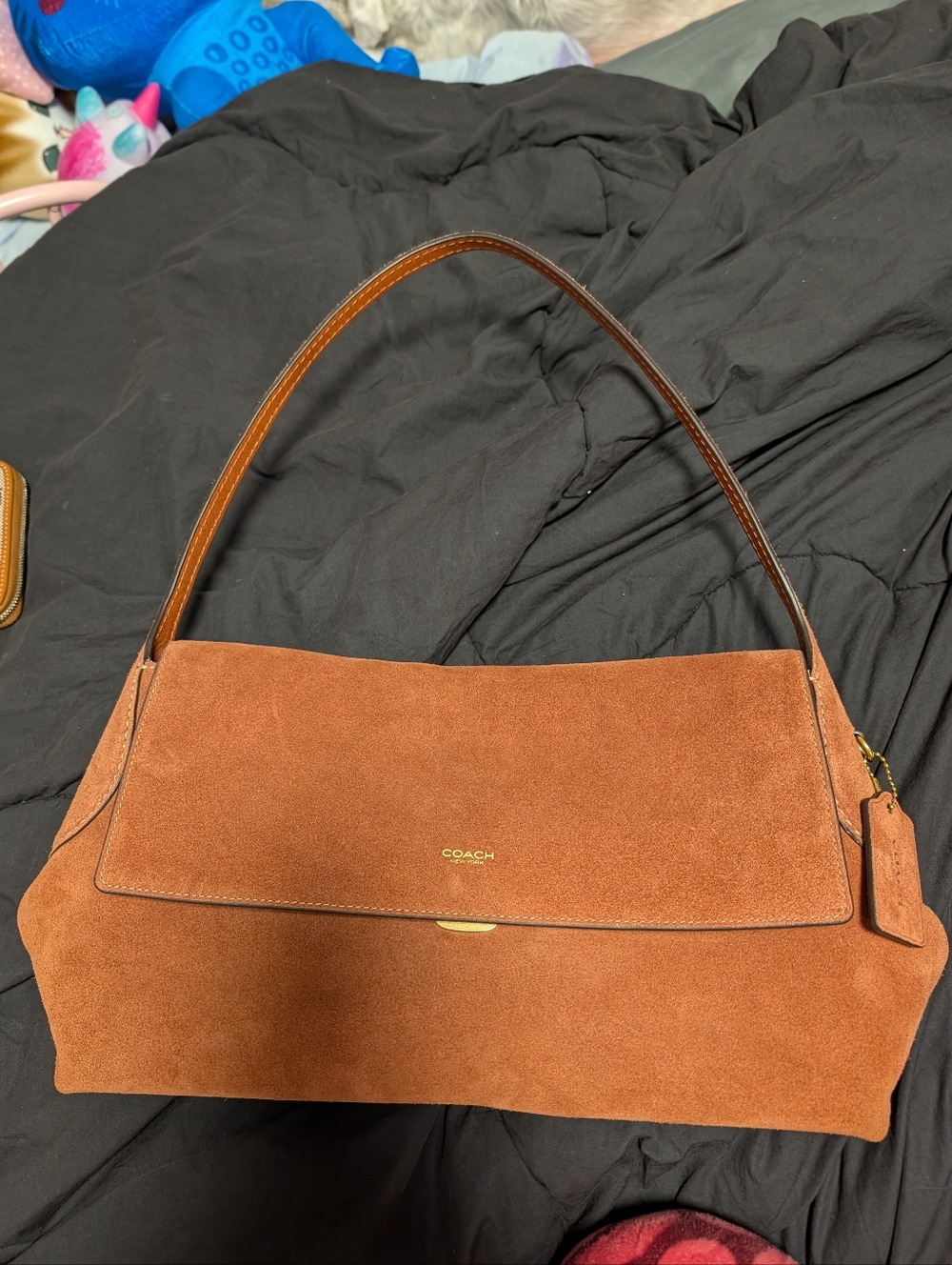 Coach Brown Suede Shoulder Bag - Picture 4 of 12